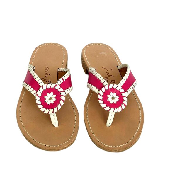 Jack Rogers Flat Sandals Women’s Size 7.5M Color Magenta Pink and White - Picture 7 of 10